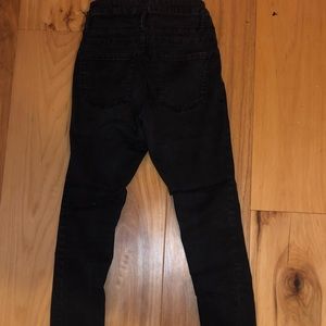 Three button high rise black skinny jeans